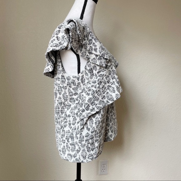 Dolan Savannah Asymetric Ruffle Textured Top L - Picture 3 of 10